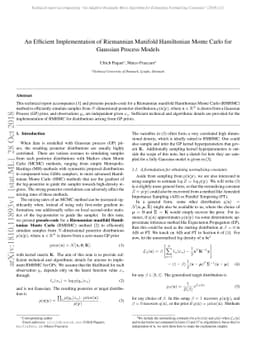 An Efficient Implementation of Riemannian Manifold Hamiltonian Monte
  Carlo for Gaussian Process Models