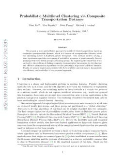 Probabilistic Multilevel Clustering via Composite Transportation
  Distance