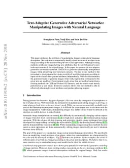 Text-Adaptive Generative Adversarial Networks: Manipulating Images with
  Natural Language