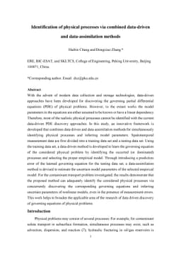 Identification of physical processes via combined data-driven and
  data-assimilation methods