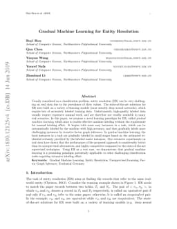 Gradual Machine Learning for Entity Resolution
