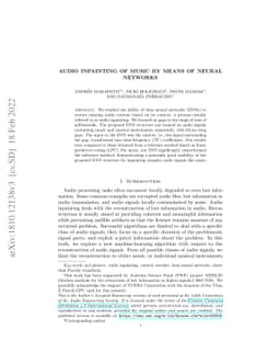 Audio inpainting of music by means of neural networks