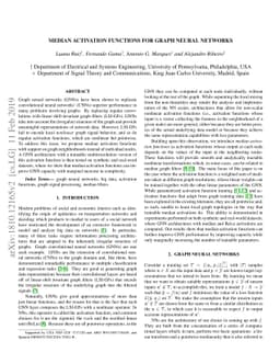 Median activation functions for graph neural networks