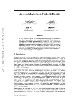 Adversarial Attacks on Stochastic Bandits