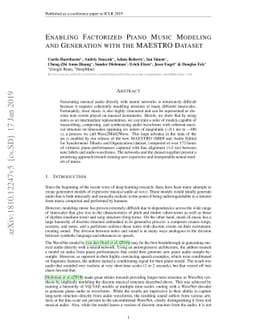 Enabling Factorized Piano Music Modeling and Generation with the MAESTRO
  Dataset
