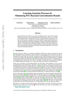 Learning Gaussian Processes by Minimizing PAC-Bayesian Generalization
  Bounds