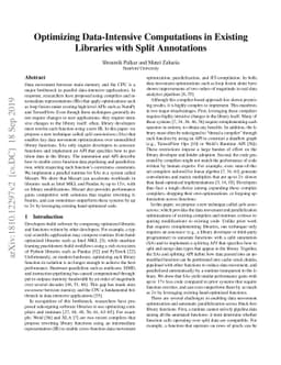 Optimizing Data-Intensive Computations in Existing Libraries with Split
  Annotations