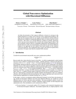 Global Non-convex Optimization with Discretized Diffusions