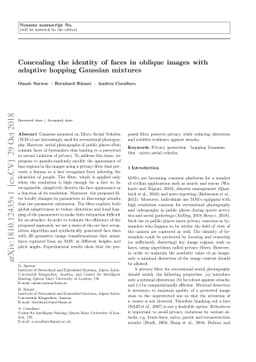Concealing the identity of faces in oblique images with adaptive hopping
  Gaussian mixtures