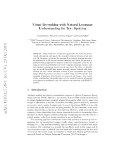Visual Re-ranking with Natural Language Understanding for Text Spotting