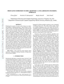 From Gene Expression to Drug Response: A Collaborative Filtering
  Approach
