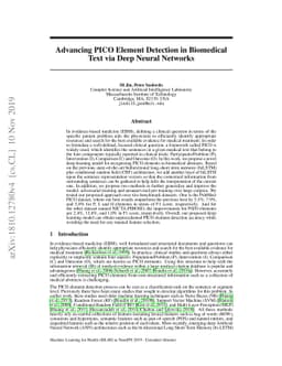 Advancing PICO Element Detection in Biomedical Text via Deep Neural
  Networks