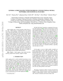 General audio tagging with ensembling convolutional neural network and
  statistical features