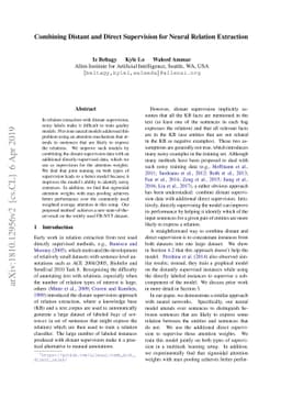 Combining Distant and Direct Supervision for Neural Relation Extraction