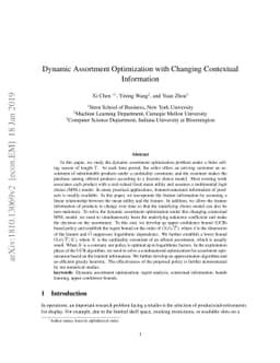 Dynamic Assortment Optimization with Changing Contextual Information