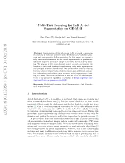 Multi-Task Learning for Left Atrial Segmentation on GE-MRI