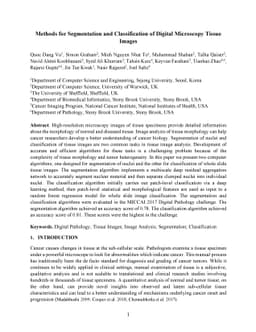 Methods for Segmentation and Classification of Digital Microscopy Tissue
  Images