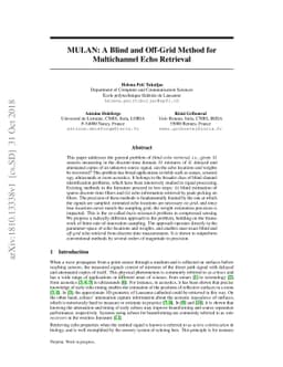 MULAN: A Blind and Off-Grid Method for Multichannel Echo Retrieval