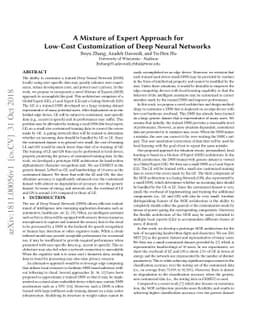 A Mixture of Expert Approach for Low-Cost Customization of Deep Neural
  Networks