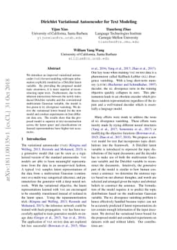 Dirichlet Variational Autoencoder for Text Modeling