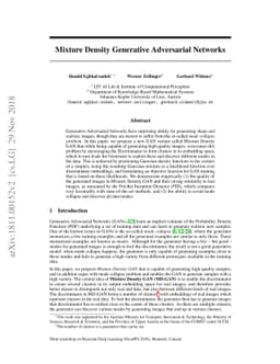 Mixture Density Generative Adversarial Networks