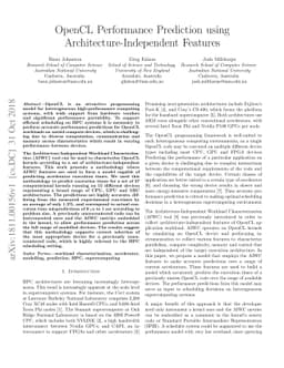 OpenCL Performance Prediction using Architecture-Independent Features