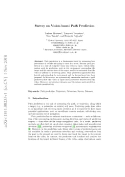 Survey on Vision-based Path Prediction