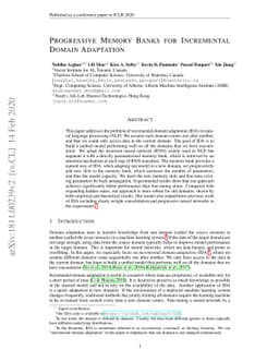 Progressive Memory Banks for Incremental Domain Adaptation