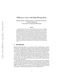 HMLasso: Lasso with High Missing Rate