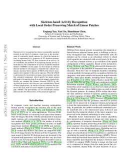 Skeleton-based Activity Recognition with Local Order Preserving Match of
  Linear Patches