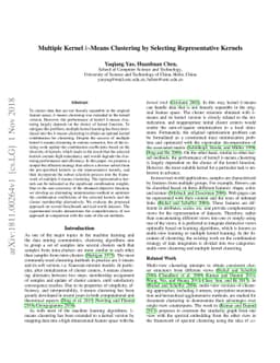 Multiple Kernel $k$-Means Clustering by Selecting Representative Kernels
