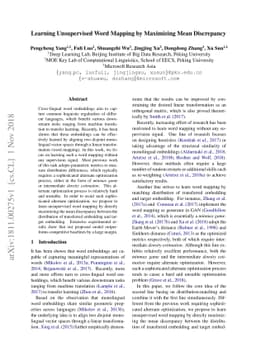Learning Unsupervised Word Mapping by Maximizing Mean Discrepancy