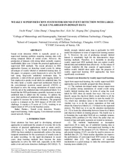 Weakly supervised CRNN system for sound event detection with large-scale
  unlabeled in-domain data