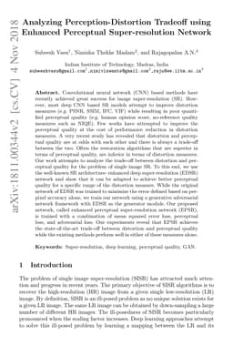 Analyzing Perception-Distortion Tradeoff using Enhanced Perceptual
  Super-resolution Network