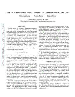Sequence-to-sequence Models for Small-Footprint Keyword Spotting
