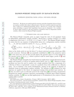Hanson-Wright inequality in Banach spaces