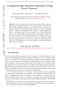 Continuous-time Intensity Estimation Using Event Cameras