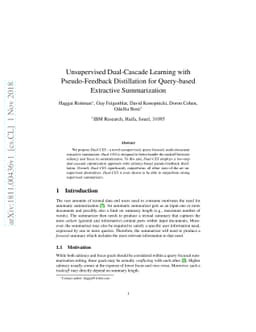 Unsupervised Dual-Cascade Learning with Pseudo-Feedback Distillation for
  Query-based Extractive Summarization