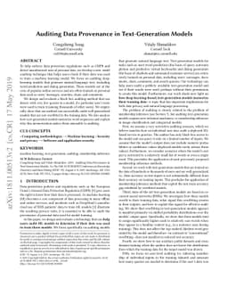 Auditing Data Provenance in Text-Generation Models