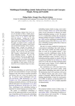 Multilingual Embeddings Jointly Induced from Contexts and Concepts:
  Simple, Strong and Scalable