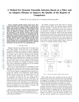 A Method For Dynamic Ensemble Selection Based on a Filter and an
  Adaptive Distance to Improve the Quality of the Regions of Competence