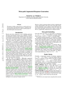 Meta-path Augmented Response Generation