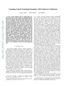 Learning Latent Fractional dynamics with Unknown Unknowns