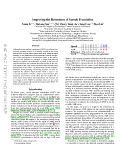 Improving the Robustness of Speech Translation