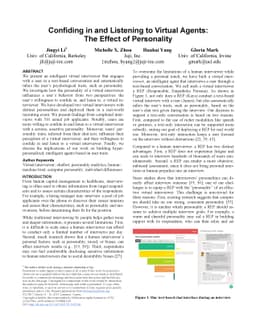 Confiding in and Listening to Virtual Agents: The Effect of Personality