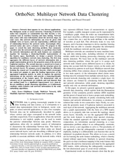 OrthoNet: Multilayer Network Data Clustering