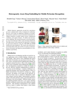 Heterogeneity Aware Deep Embedding for Mobile Periocular Recognition