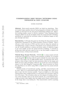 Understanding Deep Neural Networks Using Topological Data Analysis