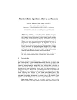 Alert Correlation Algorithms: A Survey and Taxonomy