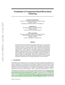 Foundations of Comparison-Based Hierarchical Clustering